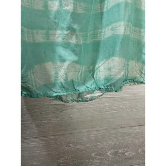 Loft Green & White Stripe Sleeveless Drawstring Hem‎ Tank Top XS Petite - Picture 3 of 5